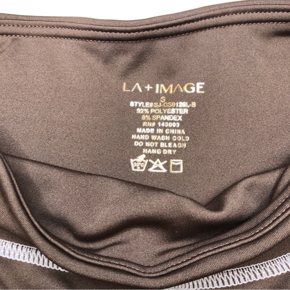 LA + Image Brown Yoga Pants with White Stitching Size Small - Picture 9 of 9